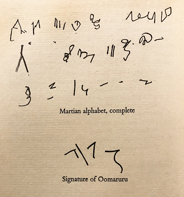 Martian writing, from Harry Price's "Confessions of a Ghost Hunter" (1936).