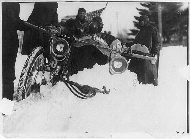Snow was a common, and constant, obstacle for the competitors.