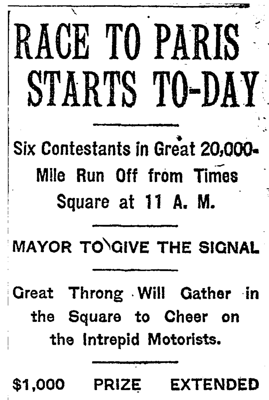 Race Day, as hyped in the New York Times on Feb. 12, 1908.