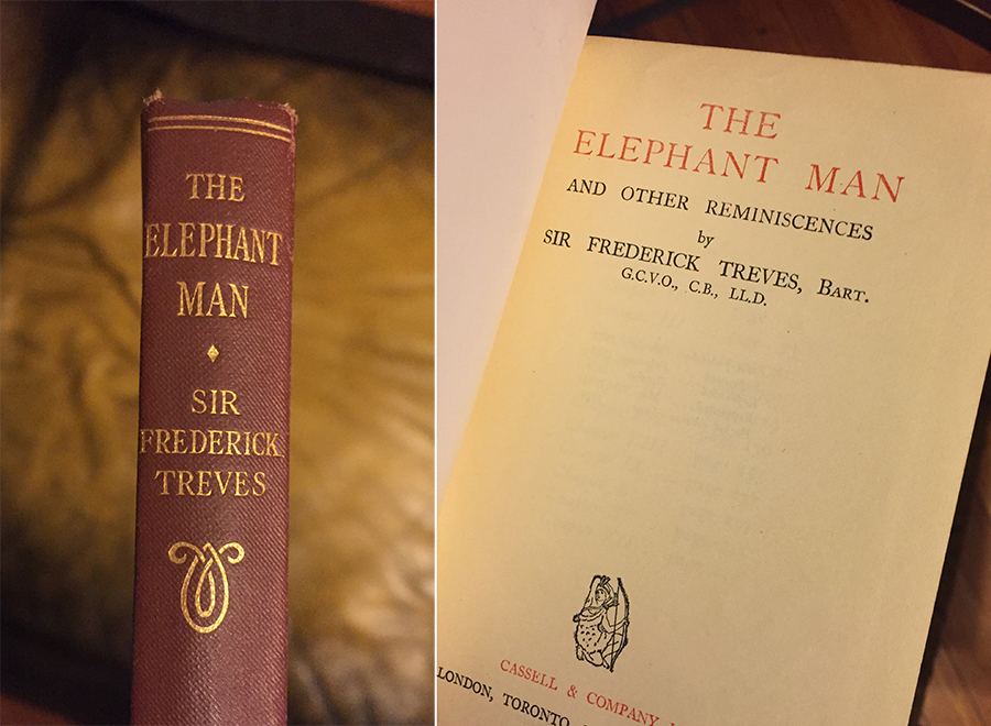 The Elephant Man and Other Reminiscences, by Sir Frederick Treves, 1923. Photo by Marc Hartzman.