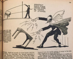 How magicians levitate a table, from Dunninger's Complete Encyclopedia of Magic (1963)