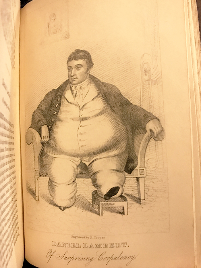 Daniel Lambert, as illustrated in The Book of Remarkable Characters, by Henry Wilson and James Caulfield. 