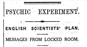 Telepathy experiment headline from the New Zealand Herald, January 25, 1927.
