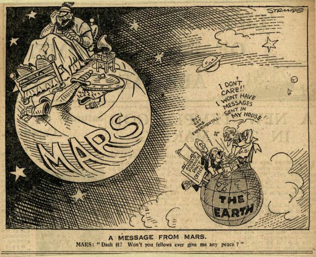 A cartoon from The Daily Express, Oct. 24, 1928. Courtesy of BT Heritage & Archives.