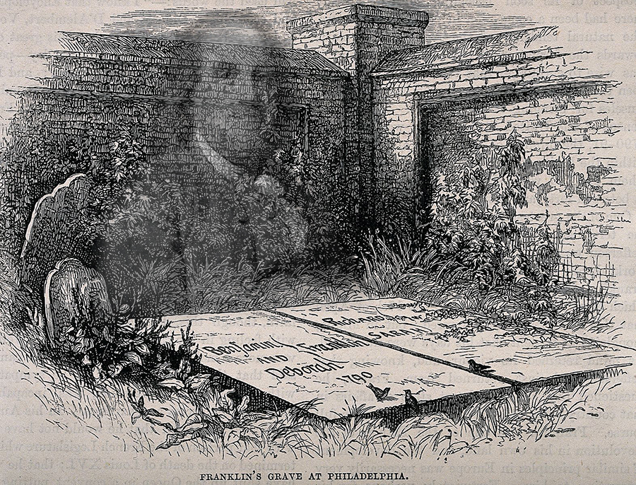 Benjamin Franklin speaks from beyond his Philadelphia grave in The Next World Interviewed.