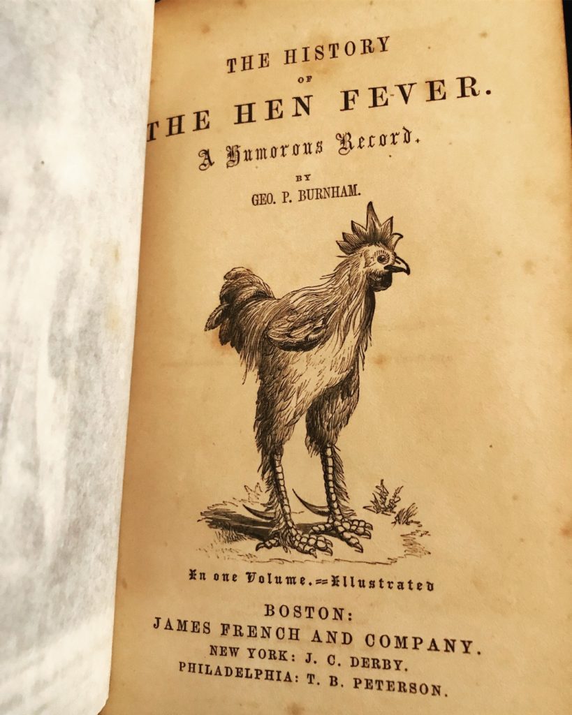Title page from The History of Hen Fever: A Humorous Record.
