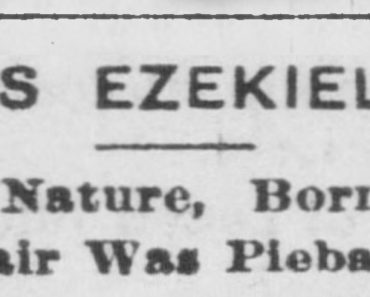 Headline about Ezekiel Eads from the Morning Union, April 14, 1892.