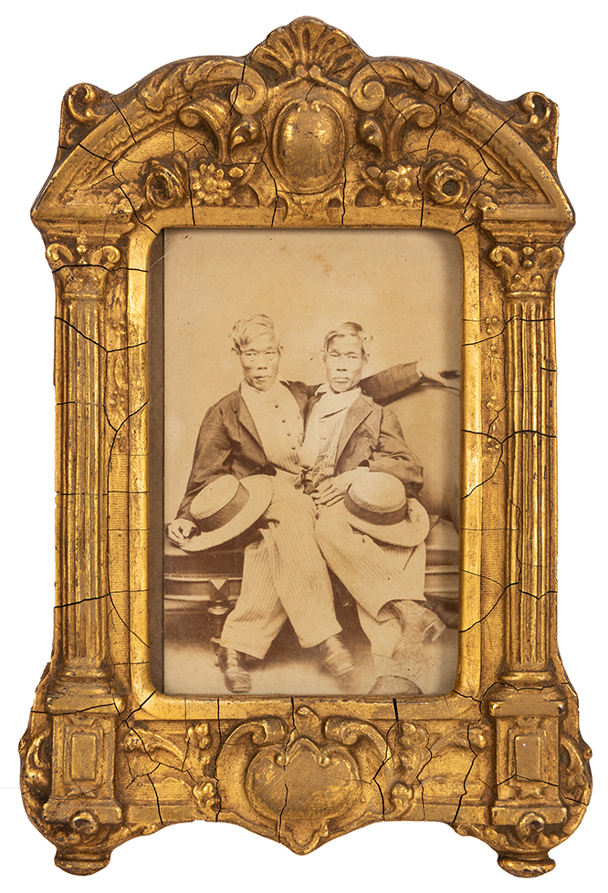 CDV of Chang and Eng Bunker, the original Siamese Twins, circa 1860s. 