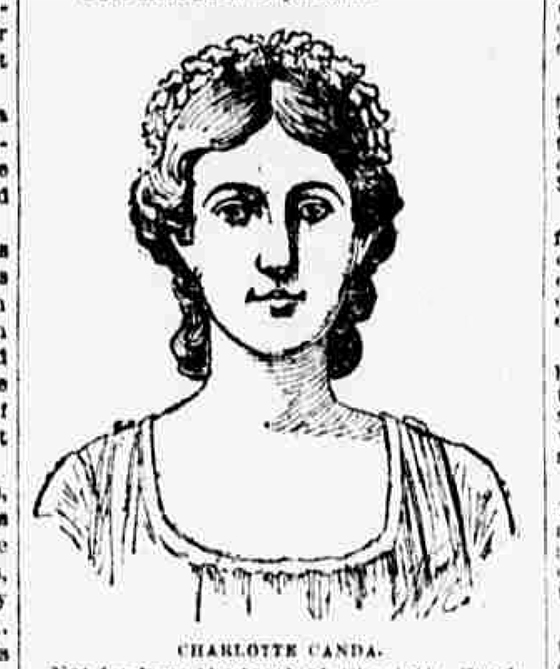 Sketch of Charlotte Canda from The Evening World, April 25, 1893.