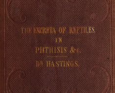 Hastings' 1862 book about the excreta of reptiles.