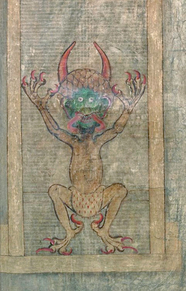 An enhanced image of the devil. From Herman the Recluse (Medieval scribe), Wikimedia Commons.