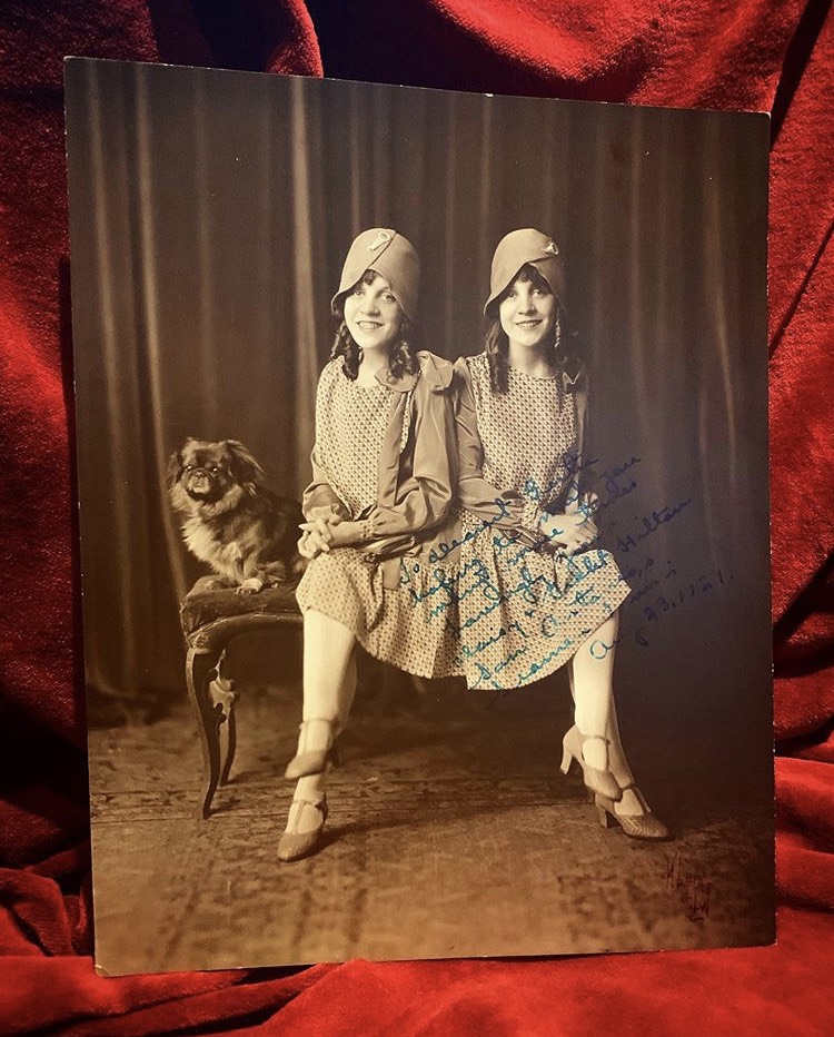 Signed photo of conjoined twins Daisy and Violet Hilton. Photo courtesy of James Freeman.
