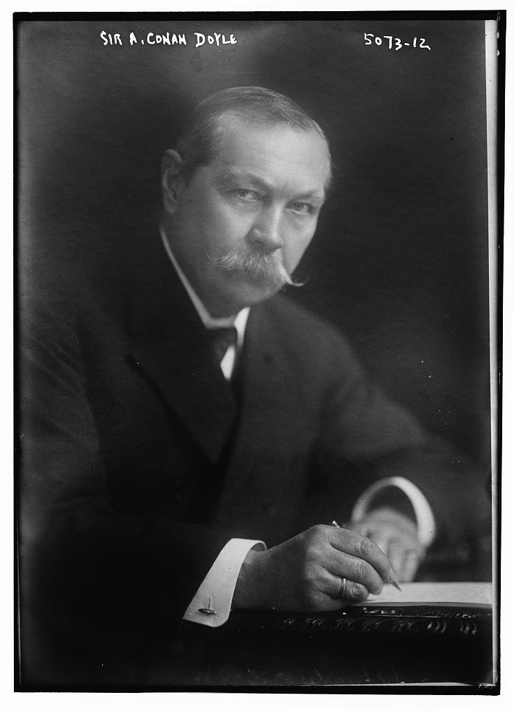 Sir Arthur Conan Doyle, circa 1920. Photo by Bain / Public Domain.