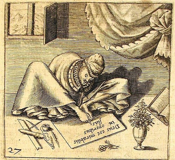 Schweicker's self-portrait, as seen in Monstrorum historia memorabilis (1609).