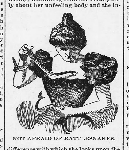 Evatima Tardo, as featured in The Coffeyville Daily Journal, September 23, 1897.