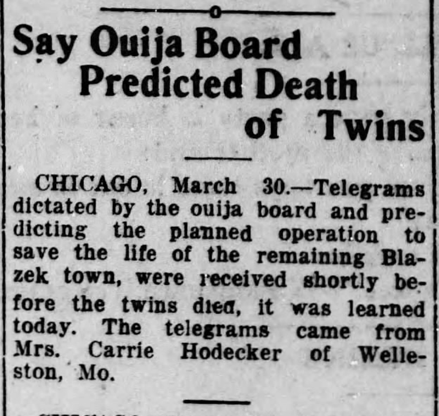 Ouijia Headline, March 31, 1922.